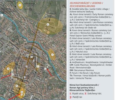Sopron, Petőfi tér, mélygarázs (3). Római kori fazekaskemence. Scarbantia fazekastelepei ortofotón (Szerkesztette: Gömöri János és Serényi Nándor,  2018)